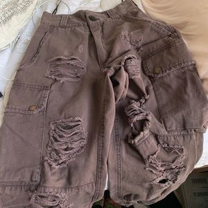 Carmar denim ripped cargo pants